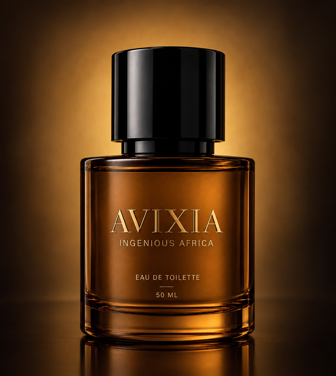 AVIXIA Eau de Parfum, 50 ml, in amber glass with a black cap and gold lettering